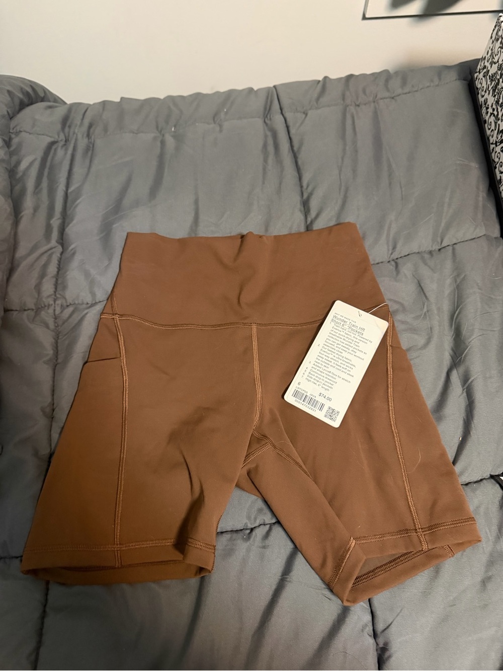 Lululemon Wunder Train HR 6” Shorts w/ Pockets Java Size 6 NWT